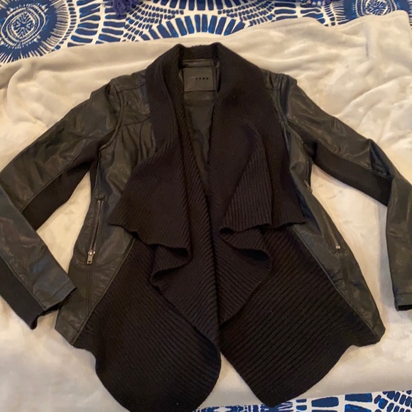 Blank NYC Jackets & Blazers - BLANK NYC (Nordstrom) LEATHER LOOK AND KNIT JACKET